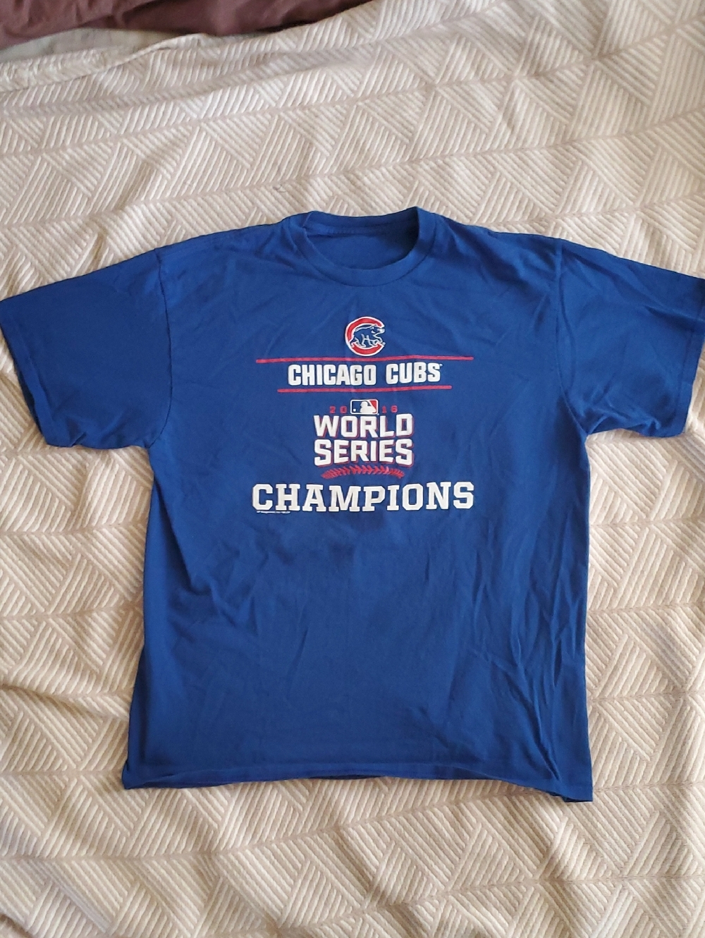 2016 Chicago Cubs Royal Blue World Series Champions Tee Size Large LN